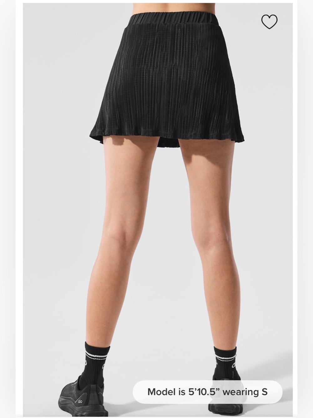 🆕Alo yoga Micro Plisse Tennis Skirt - Black Sz M - Picture 4 of 10